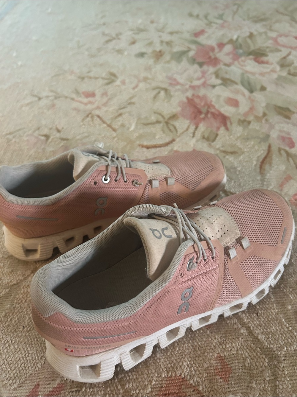 On Running Women’s Cloud Running Shoes in Soft Pink & White